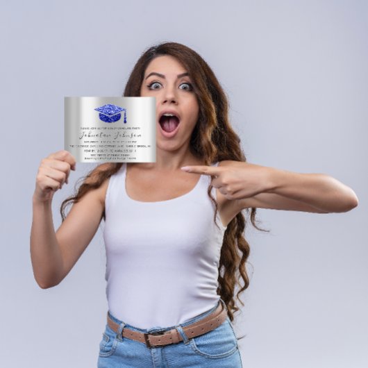 Afstuderen Student Silver Gray Royal Blue Simp Kaart