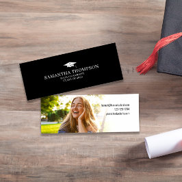 Afstuderen Student University Graduation Cap Foto Mini Visitekaartje