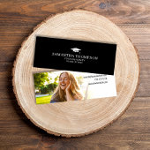 Afstuderen Student University Graduation Cap Foto Mini Visitekaartje