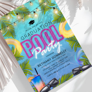 Afstuderen Summer Pool Party Invitation Kaart