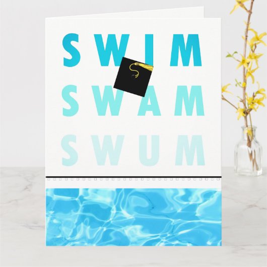 Afstuderen SWimmer Swim Team Kaart (Gele Bloem)