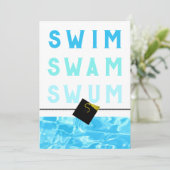 Afstuderen SWimmer Swim Team Kaart (Staand voorkant)