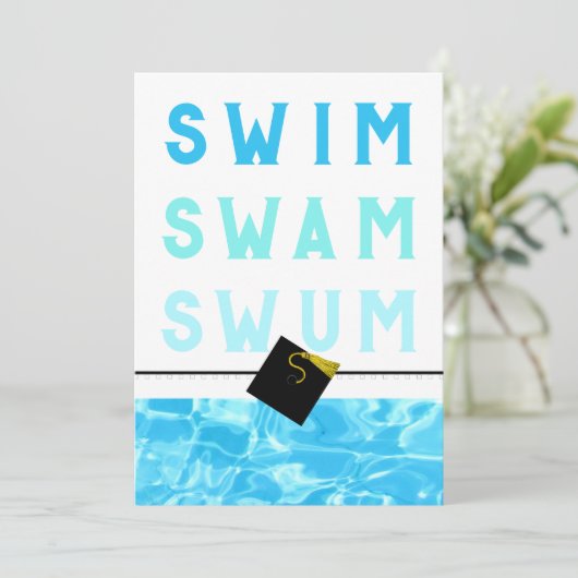 Afstuderen SWimmer Swim Team Kaart (Staand voorkant)