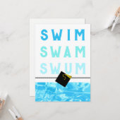 Afstuderen SWimmer Swim Team Kaart (Voorkant / Achterkant in situ)