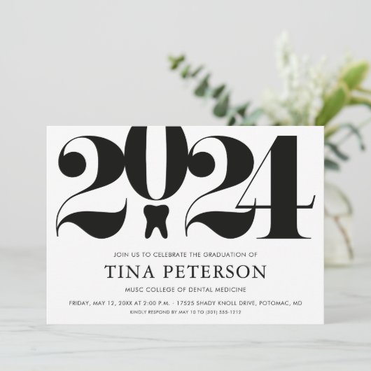 Afstuderen tandheelkunde kaart (Staand voorkant)