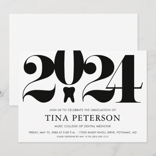 Afstuderen tandheelkunde kaart (Voorkant / Achterkant)