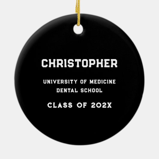 Afstuderen tandheelkunde keramisch ornament (Achterkant)