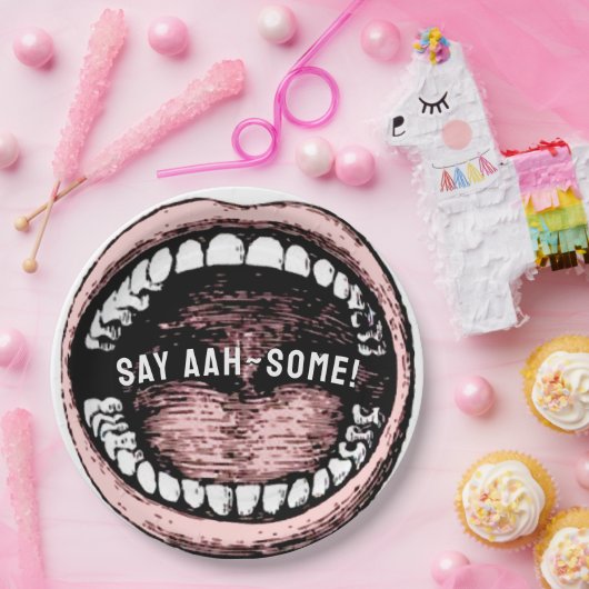 Afstuderen tandheelkunde papieren bordje (Feest)