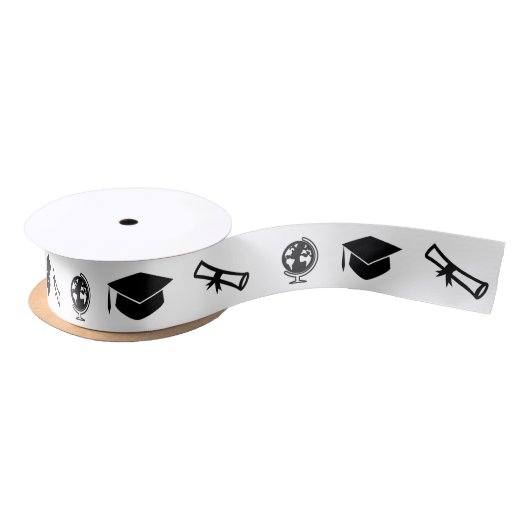Afstuderen Tassel Diploma World Gift Wrap Satijnen Lint (Spoel)