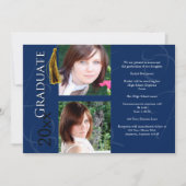 Afstuderen Tassel in blauwe bekendmaking Kaart (Voorkant)