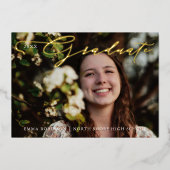 Afstuderen Tassel Script Fotouitnodiging Folie Uitnodiging (Voorkant)