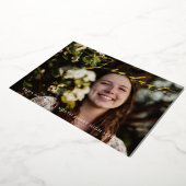 Afstuderen Tassel Script Fotouitnodiging Folie Uitnodiging (Gedraaid)