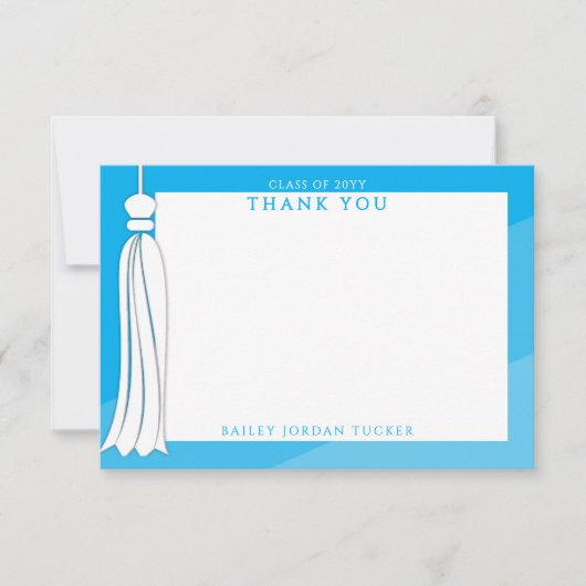 Afstuderen Tassel Sky Blue Ombre Bedankt (Voorkant)