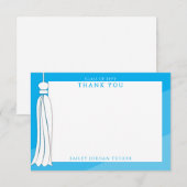 Afstuderen Tassel Sky Blue Ombre Bedankt (Voorkant / Achterkant)