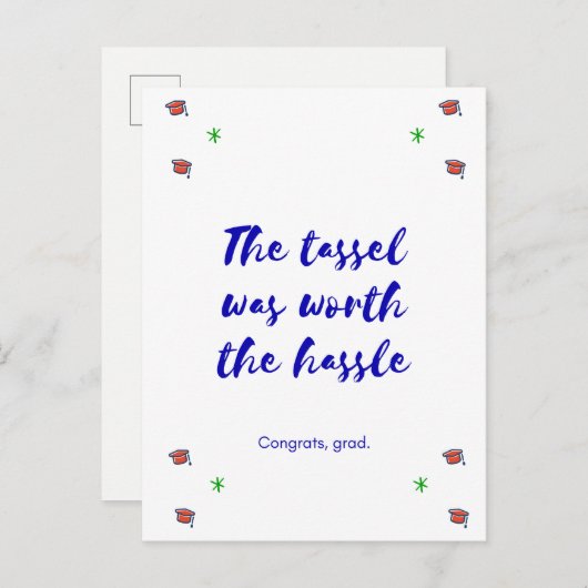 Afstuderen - Tassle was het gedoe briefkaart waard (Voorkant / Achterkant)