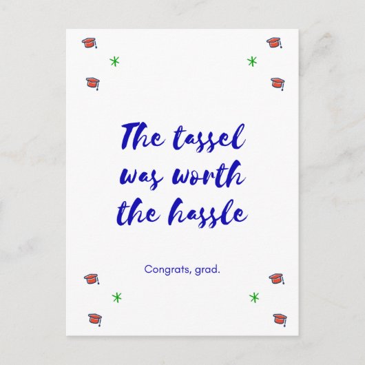 Afstuderen - Tassle was het gedoe briefkaart waard (Voorkant)