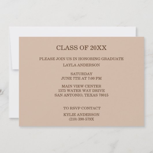 Afstuderen Taupe Gefeliciteerd met het Afstuderen Kaart (Achterkant)