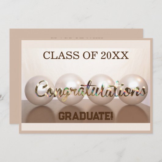 Afstuderen Taupe Gefeliciteerd met het Afstuderen  Kaart (Voorkant / Achterkant)