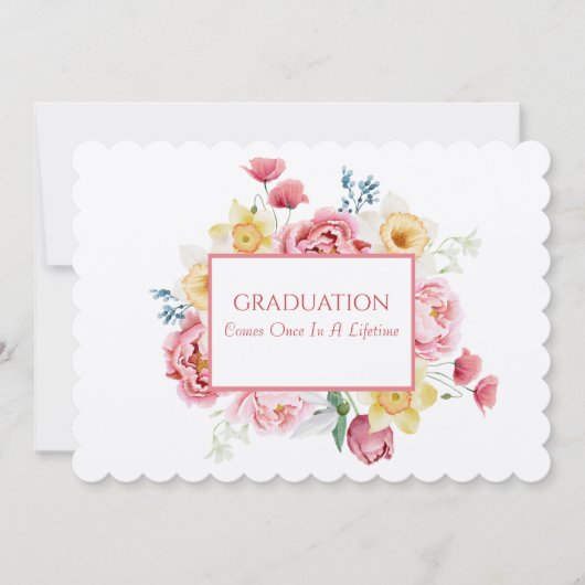 Afstuderen Tea Dochter Roze Pioenrozen Kaart (Voorkant)