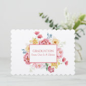 Afstuderen Tea Dochter Roze Pioenrozen Kaart (Staand voorkant)