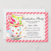 Afstuderen Tea Party Invitation Kaart (Voorkant)