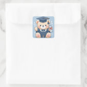 afstuderen Teddy Bear Delight Vierkante Sticker (Tas)