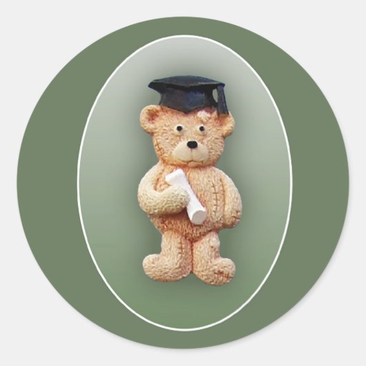 Afstuderen Teddy Bear Ronde Sticker (Voorkant)