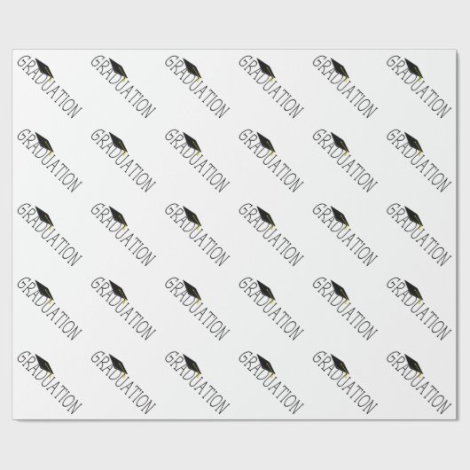 Afstuderen Tekst met Pet Cadeaupapier (Vlak)
