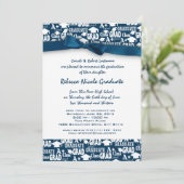 Afstuderen Tekstpatroon met boog Kaart (Staand voorkant)