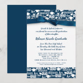 Afstuderen Tekstpatroon met boog Kaart (Voorkant / Achterkant)