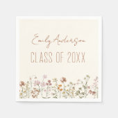 Afstuderen Terracotta Wildflower Boho Afstudeerder Servet (Voorkant)