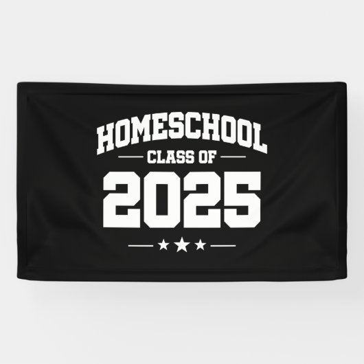 Afstuderen Terug naar Home School Class van 2025 Spandoek (Horizontaal)
