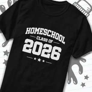 Afstuderen Terug naar Home School Class van 2026 T-shirt