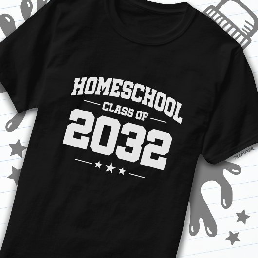 Afstuderen Terug naar Home School Class van 2032 T-shirt