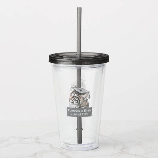 Afstuderen Thema Gepersonaliseerde Acryl Tumbler Acryl Drinkbeker (Voorkant)