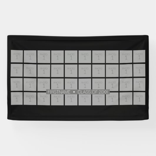 Afstuderen Thema met 40 Foto - Kan Kleur bewerken Spandoek (Horizontaal)