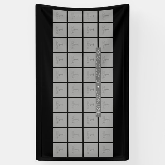 Afstuderen Thema met 40 Foto - Kan Kleur bewerken Spandoek (Verticaal)