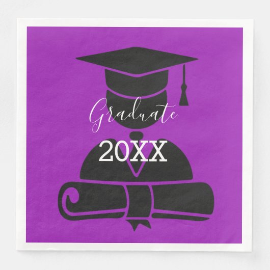 Afstuderen thema Violet Paper Napkin Servet (Voorkant)