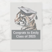 Afstuderen thema voedsellabel voedselcontainer etiket (Enkel label)