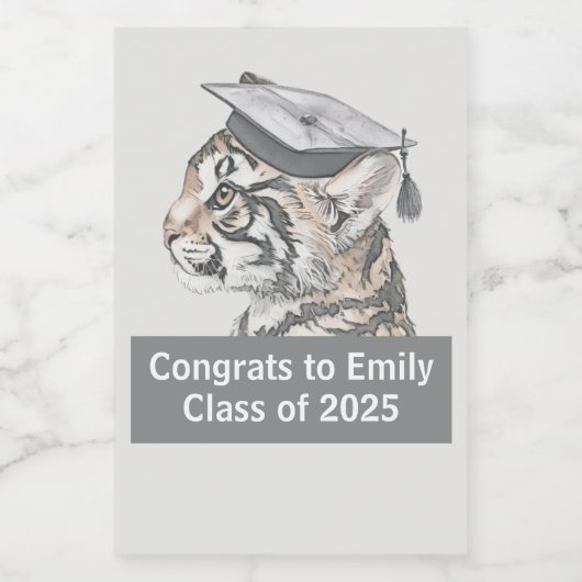 Afstuderen thema voedsellabel voedselcontainer etiket (Enkel label)