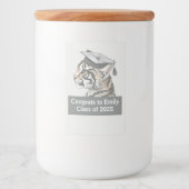 Afstuderen thema voedsellabel voedselcontainer etiket (Voorkant)