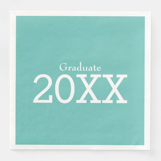 Afstuderen Theme Aqua Paper Napkin Servet (Voorkant)