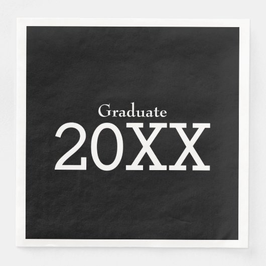 Afstuderen Theme Black Paper Napkin Servet (Voorkant)