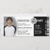 Afstuderen Ticket Party Invitation TKT313 Black Kaart (Voorkant)