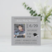 Afstuderen Ticket Photo nodigt uit: Zilver Kaart (Staand voorkant)