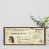  afstuderen tickets met foto kaart (Staand voorkant)