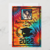 Afstuderen Tie Dye Uitnodiging (Voorkant)