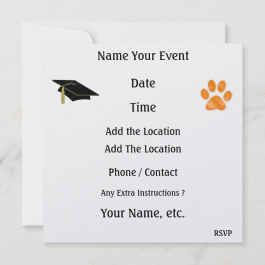 Afstuderen Tiger Paw Prints - SRF Kaart (Achterkant)