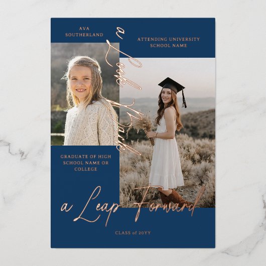 Afstuderen Toen & Nu Fotocollage Aankondiging (Voorkant)