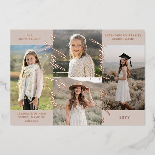 Afstuderen Toen & Nu Fotocollage Aankondiging (Voorkant)